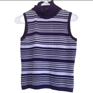 Caslon Petite Silk Blend Striped Sweater Vest